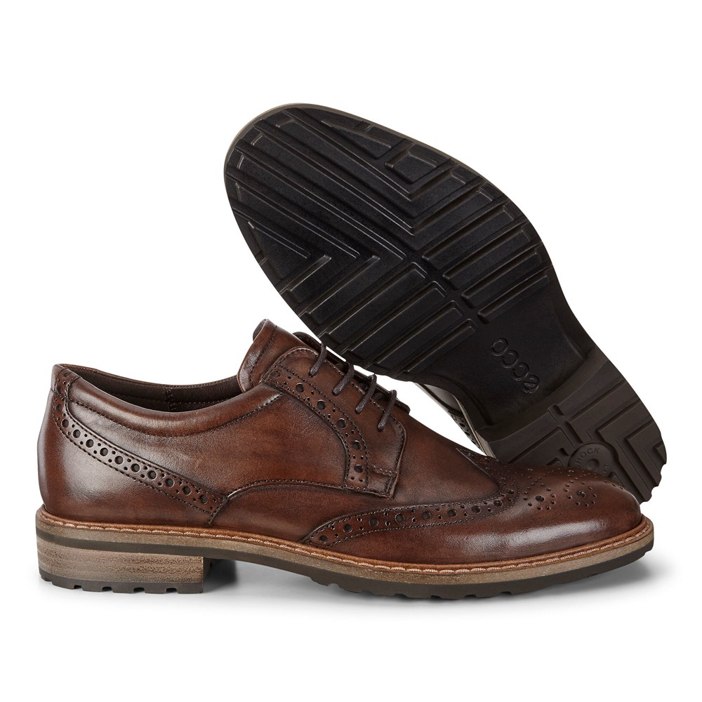 ECCO Mens Dress Shoes Brown - Vitrus I Wing Tip Tie - EVP-502417